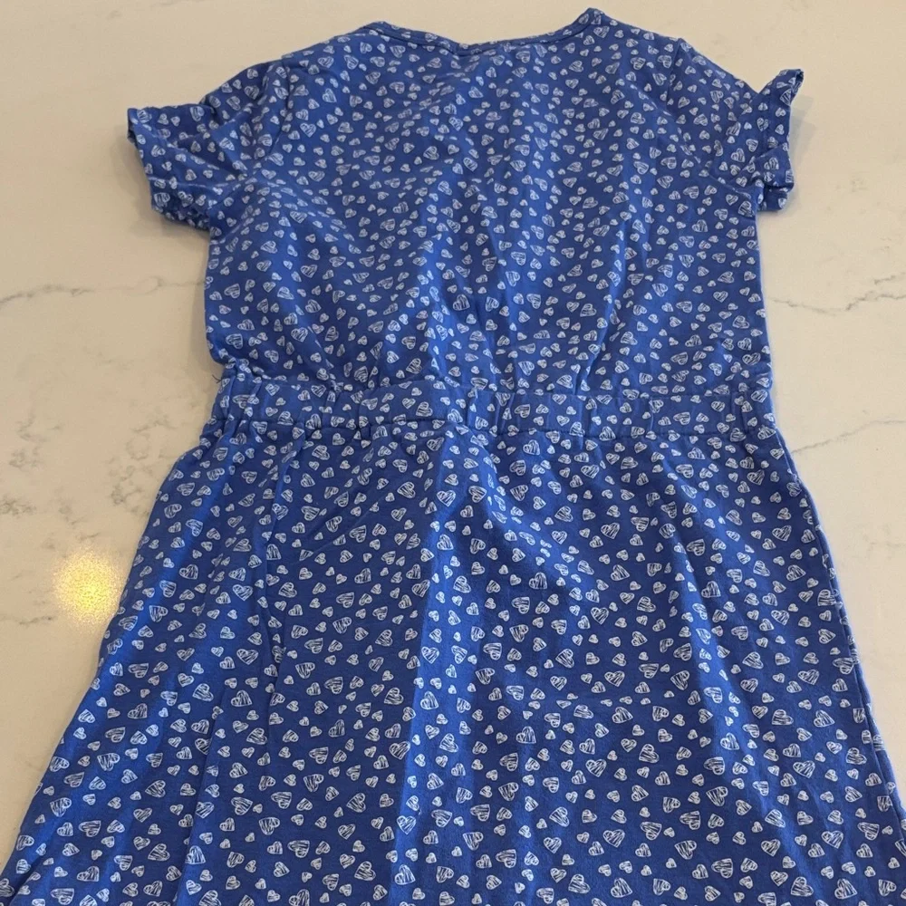 Flapdoodles Blue Dress with Pink Star and 'Hi' Design